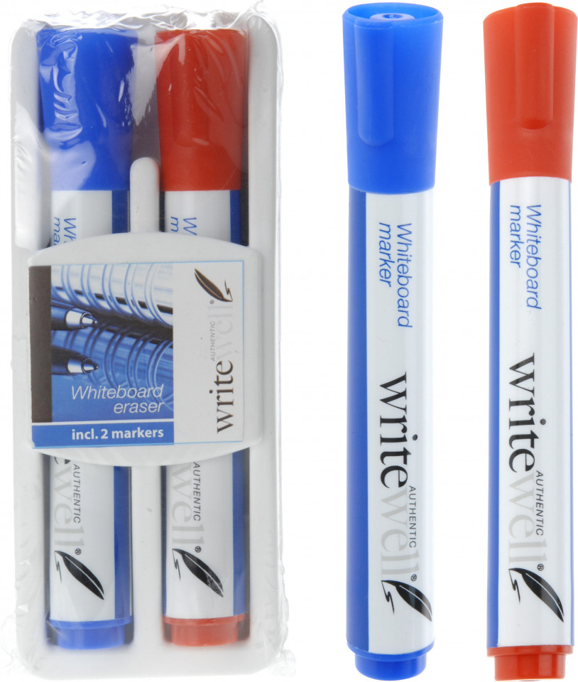 Set de 2 markere pentru whiteboard Karll, rosu si albastru Albastru imagine 2022