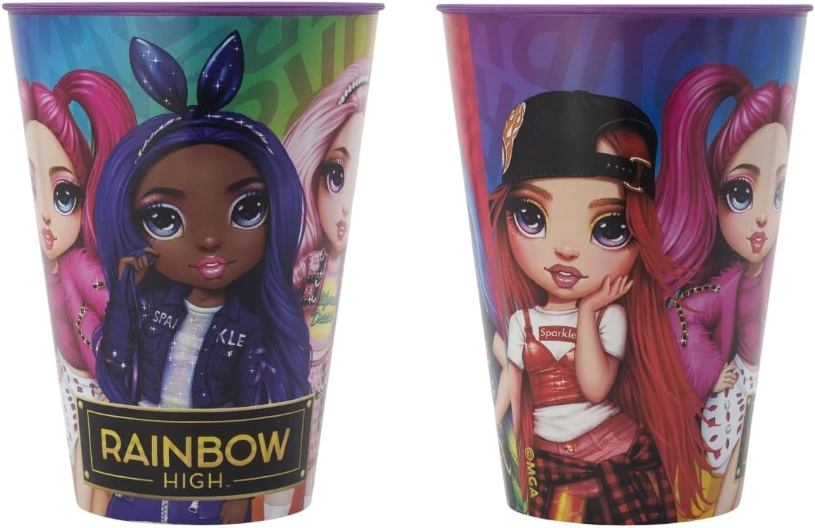 Set de 2 pahare pentru copii Ils I Love, plastic, multicolor, 10 x 8 x 8 cm, 260 ml