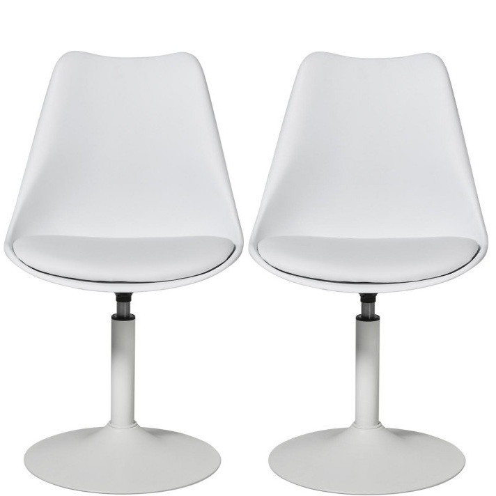 Set de 2 scaune Hydesdale, metal/plastic, alb, 81,5 x 58,5 x 48,5 cm