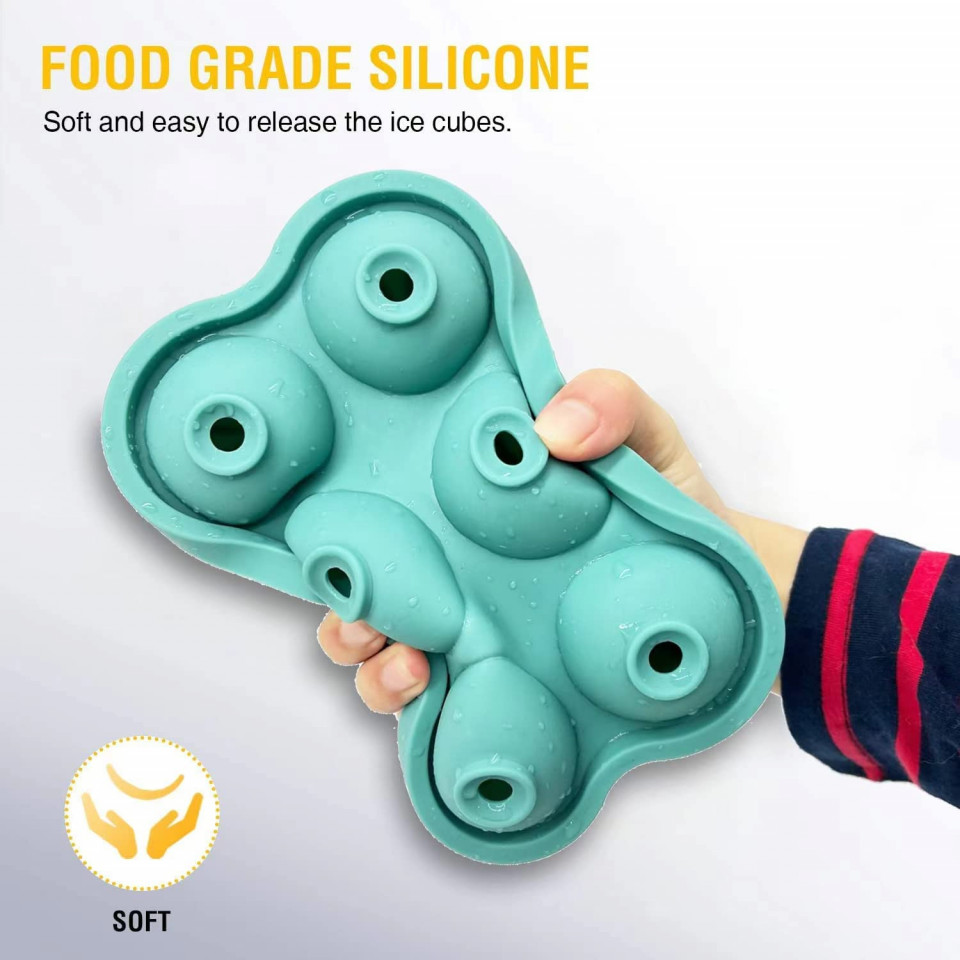 Set de 2 tavi pentru cuburi de gheata sferice Theuwnee®, silicon, verde, 18,5 x 14 cm - 1 | YEO