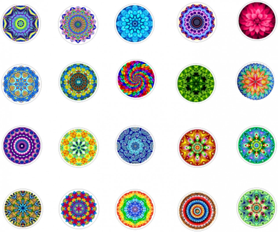 Set de 20 de pietre de sticla HOTMNTY, multicolor, sticla, 25 mm x12 mm Arte imagine 2022