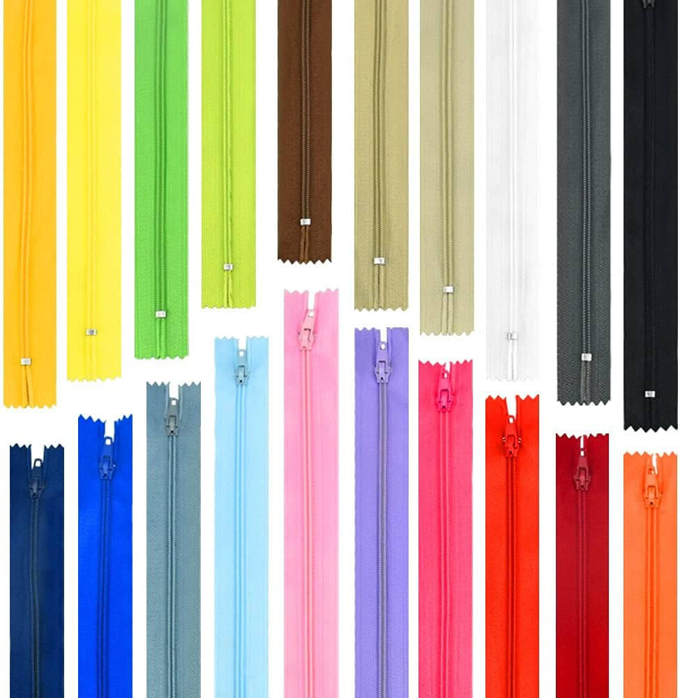 Poze Set de 20 fermoare VCRANONR, nailon/plastic, multicolor, 24 x 2,5 cm