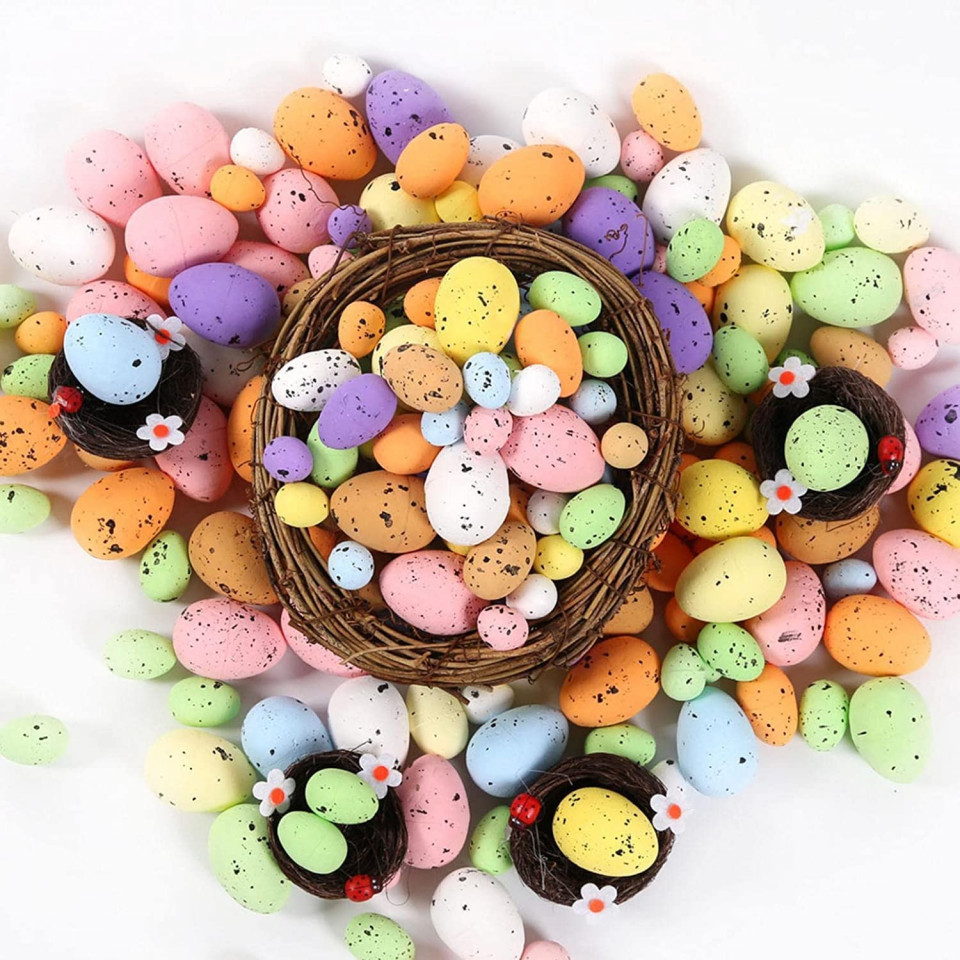 Poze Set de 30 oua colorate pentru Paste Sayala, spuma, multicolor, 1,8 x 1,6 cm
