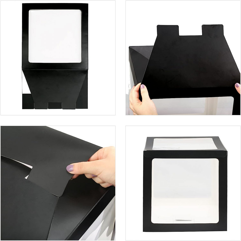 Poze Set de 4 cutii cu 20 de baloane si 22 autocolante pentru Haloween Fennoral, hartie/latex, portocaliu/negru