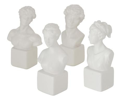 Set de 4 figurine Palatin II, ceramica, alb, 5 x 3 x 10 cm