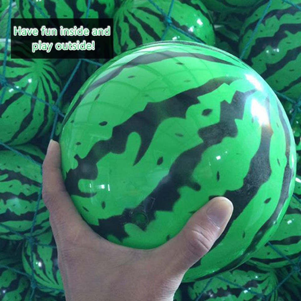 Poze Set de 4 mingi pentru plaja cu pompa BESTZY, PVC, verde/negru/rosu, 20 cm