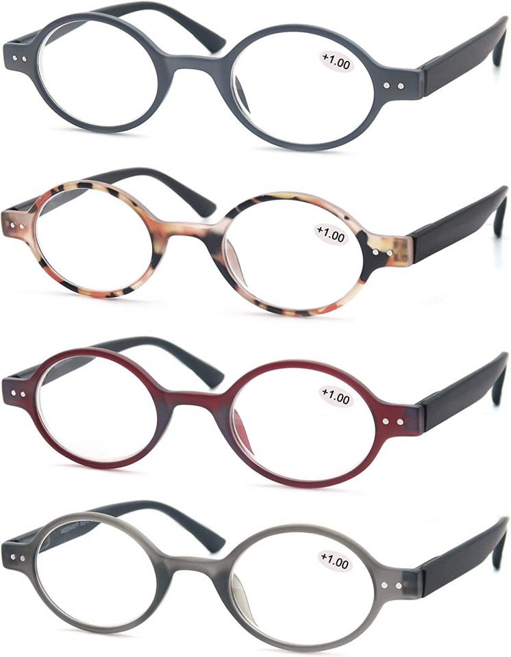 Set de 4 perechi ochelari de citit Modfans, pentru dama, cu dioptrii 4.0, plastic, multicolor 4.0