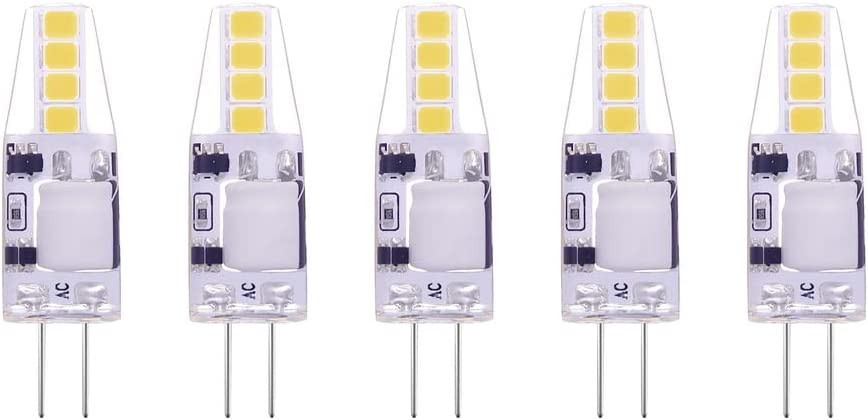 Set de 5 becuri G4 Terrarrell, LED, alb rece, 38 x 11 mm, 150 lumeni