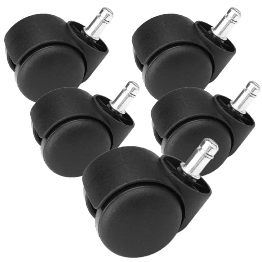 Set de 5 roti pentru scaun pivotant NA, plastic/metal, negru, 50 mm