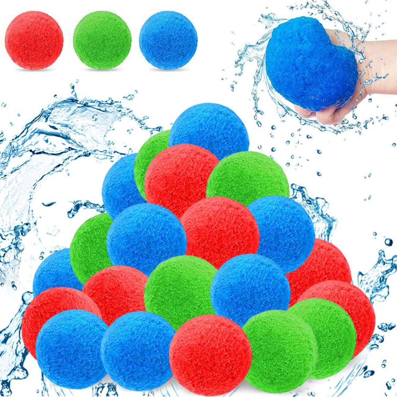 Set de 6 bureti reutilizabili pentru copii Shengruili, plus, albastru/rosu/verde, 6 cm