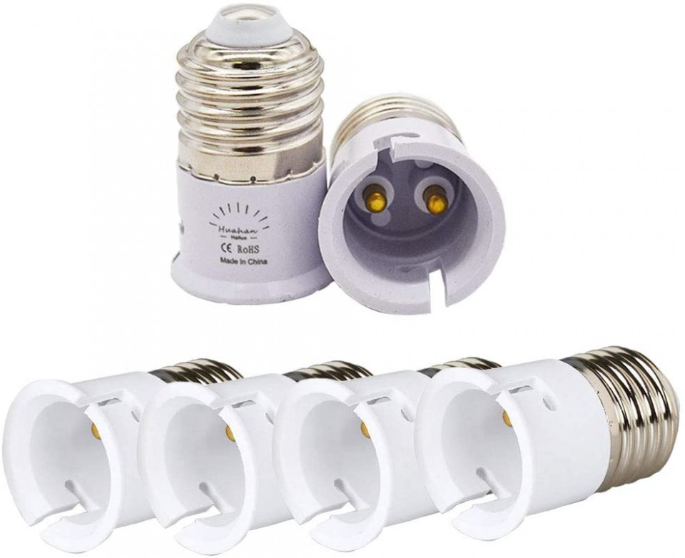 Set de 6 convertori pentru E27 Huahan Haituo, metal, 220-240 V