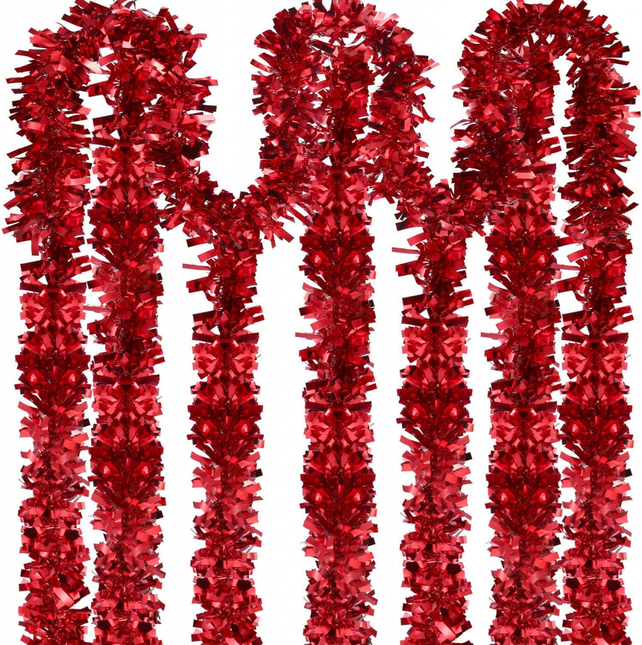 Set de 6 ghirlande pentru Craciun Sumind, PVC, rosu, 2 m