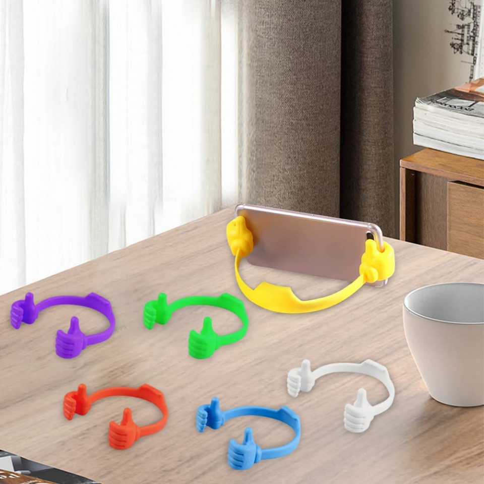 Poze Set de 6 suporturi pentru telefoane MplehDa, silicon/TPU, multicolor, 9,4 x 11,4 x 4,2 cm