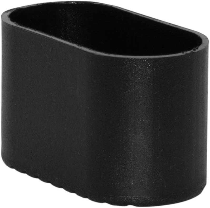 Set de 8 capace ovale pentru picioarele mobilierului Flyshop, PVC, negru, 5 x 3,1 x 2,5 cm