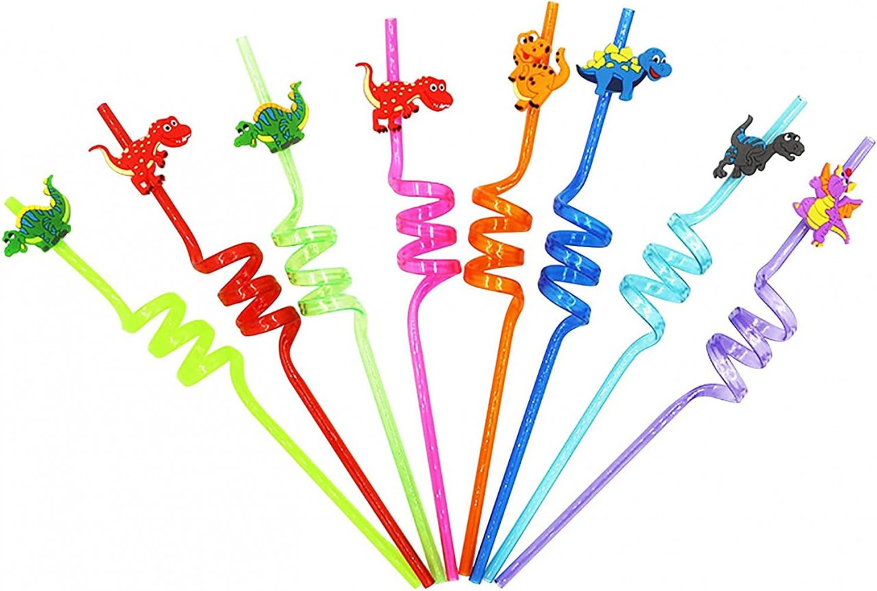 Set de 8 paie de baut cu dinozauri Pipihome, plastic, multicolor, 26 cm