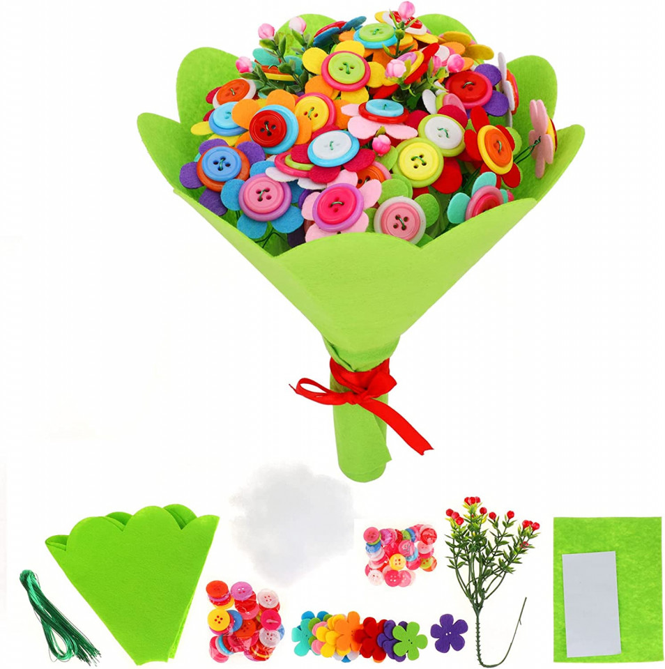 Set de creatie buchet de flori Pwsap, hartie/plastic, multicolor, 23,8 x 19 cm