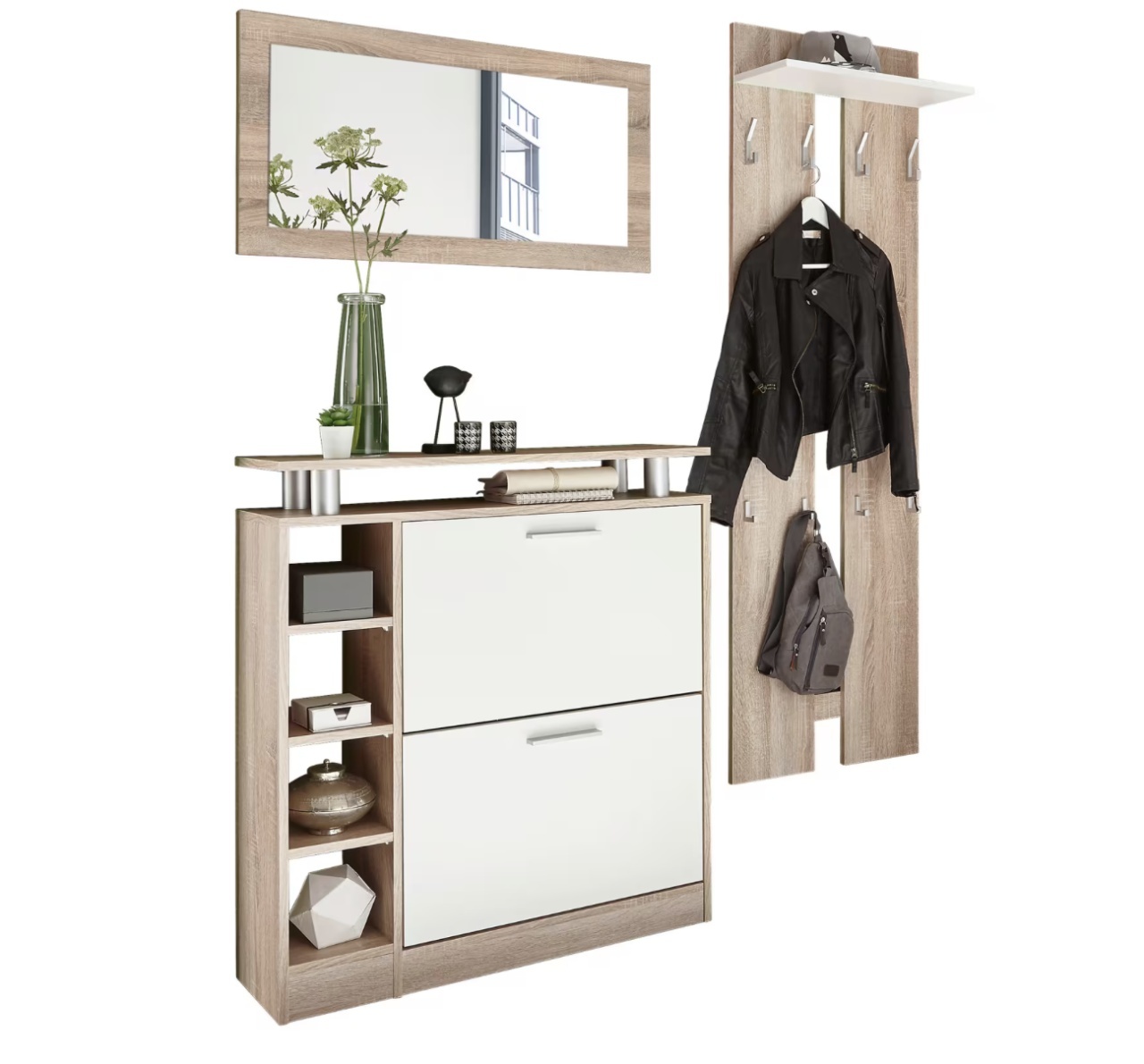 Set de cuier + pantofar CarryHome, 4 piese, 155/190/25 cm