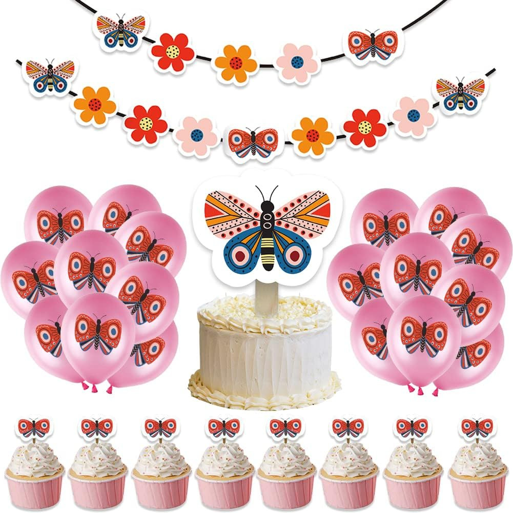 Set decoratiuni pentru petrecere Hilloly, latex/carton, multicolor, 44 piese