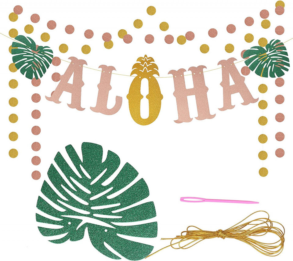 Set ornamente petrecere Hawaii LOPOTIN, 4 piese, hartie, multicolor, 190 cm 190 imagine 2022