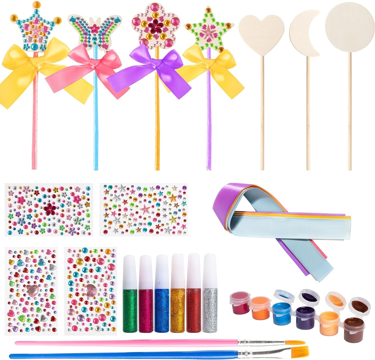 Set pentru creat baghete magice BeYumi, lemn/plastic, multicolor, 30 piese