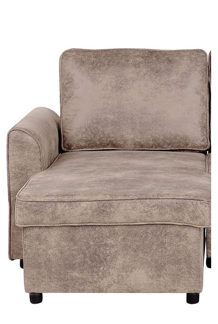 Sezlong RLG cu spatiu de depozitare, lemn eucalipt/ material sintetic, maro, 173 x 73 x 60 cm, Resigilat