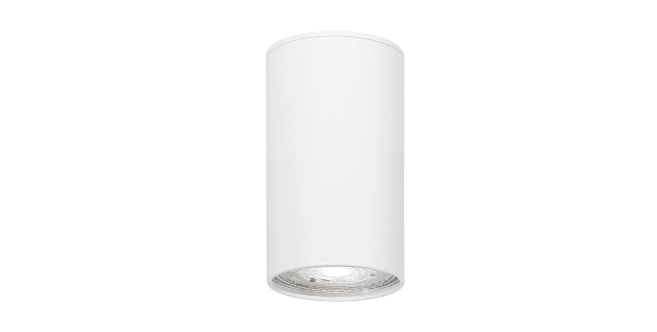 Spot fix aplicat Nova Luce Gener, 1xGU10 max. 10W, D56 mm, H100 mm, alb, IP20