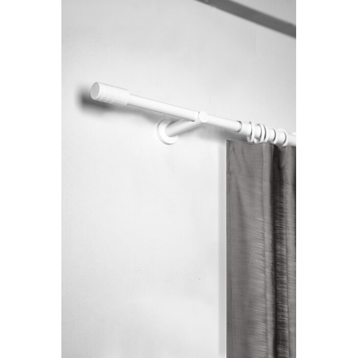 Tija cortină extensibil Rillcube, metal, alb, 120 x 210 cm