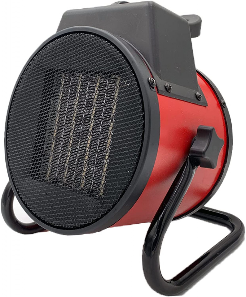 Ventilator/incalzitor QOUWIPY, 3000 W, rosu/negru, 26.5 x 21 x 29 cm 26.5