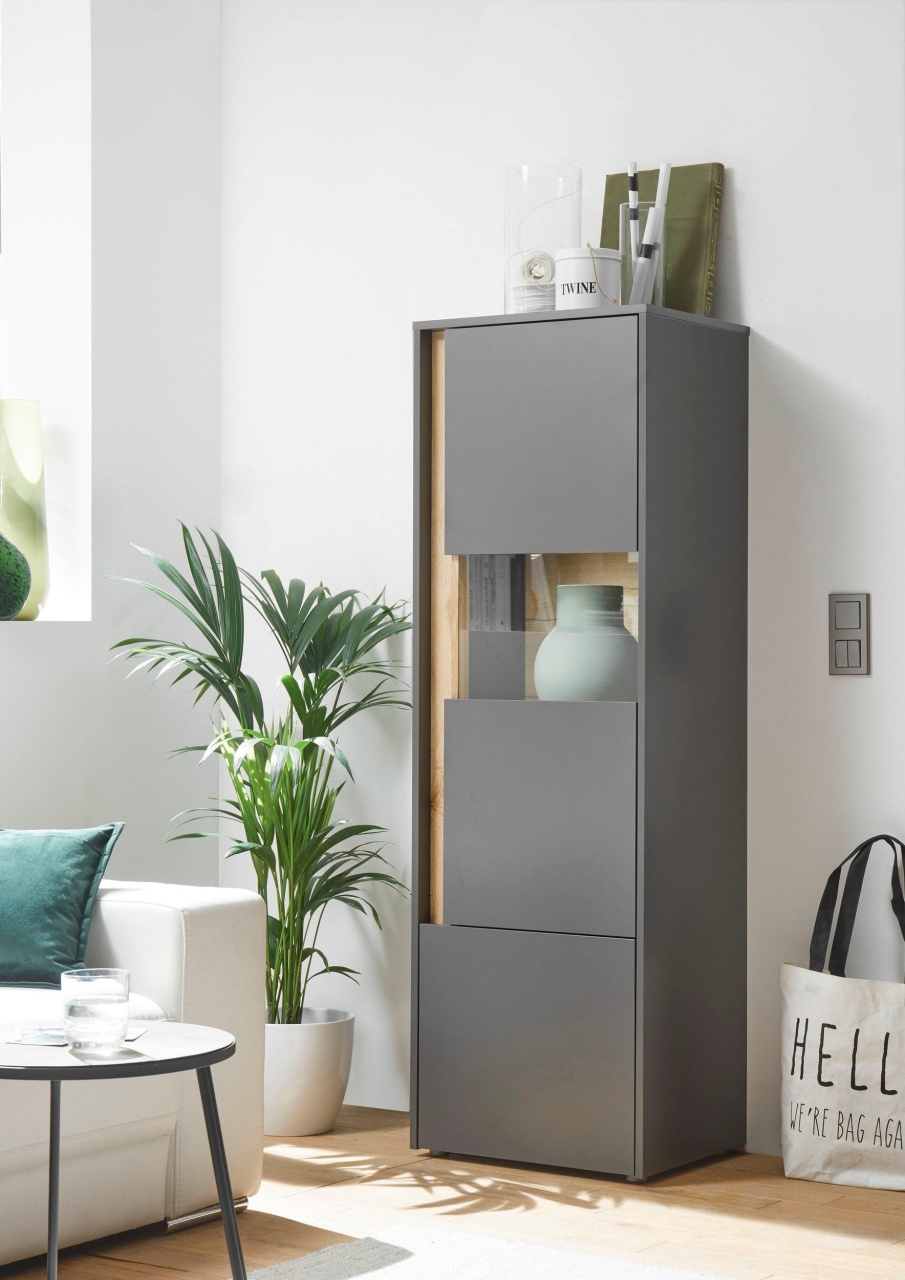 Vitrina Giron, Gri, 50 cm