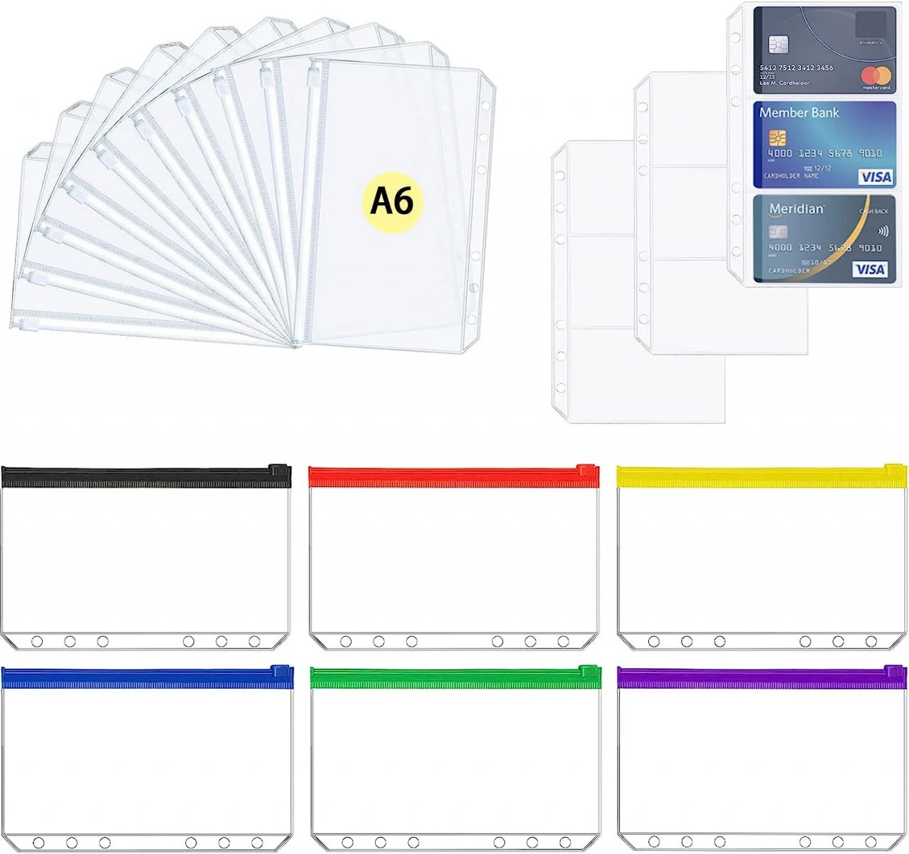 Accesorii si etichete pentru planificator de buget Copsd, PVC/hartie/plastic, multicolor, 10,5 x 14,8 cm