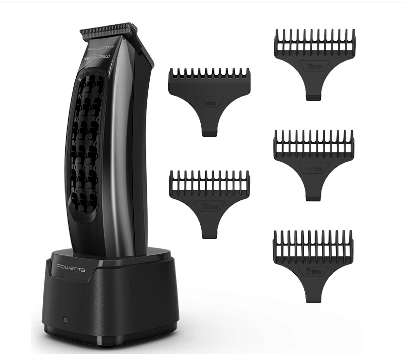 Aparat de tuns Rowenta x Karl Lagerfeld Barber Experience TN155LE0, 6500 rpm, autonomie 150 min, 6 piepteni ficsi 3-6 -9-12-18-25 mm, 6 piepteni fade