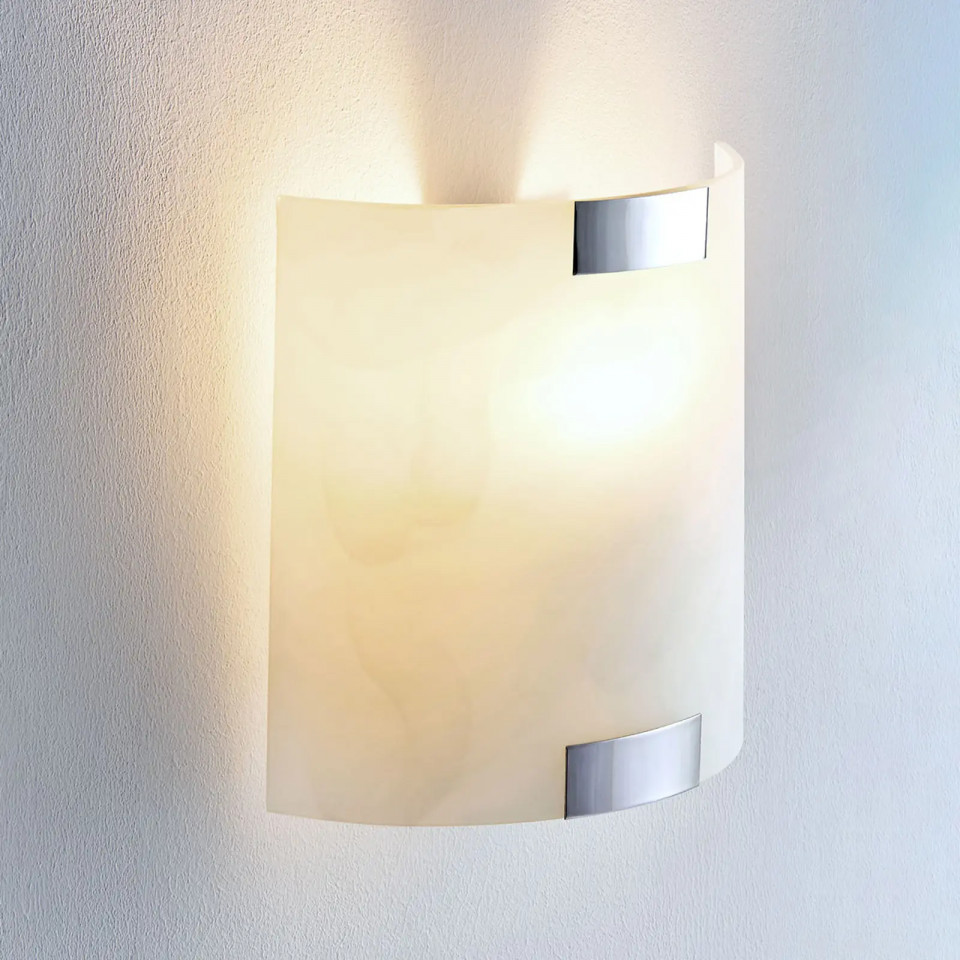 Poza Aplica de perete Quentin, LED, sticla/metal, alb/crom, 20 x 20 x 8,4 cm
