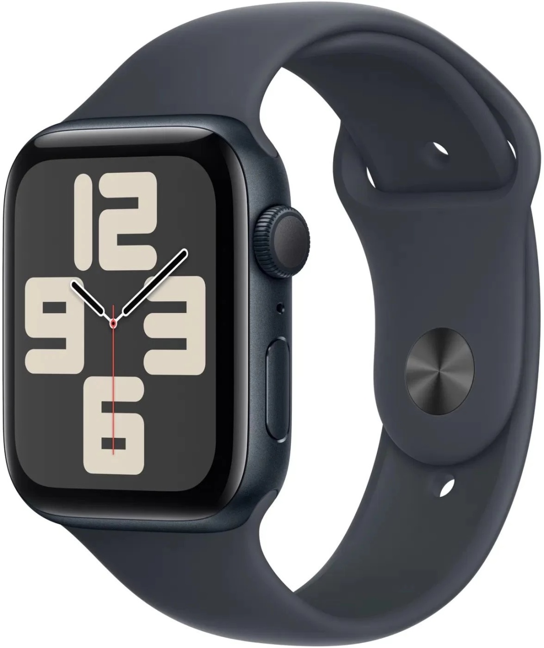 Apple Watch SE (2024), GPS, Carcasa Midnight Aluminium 44mm, Midnight Sport Band - M/L, RESIGILAT, GRAD A (ca nou), 12 LUNI GARANTIE