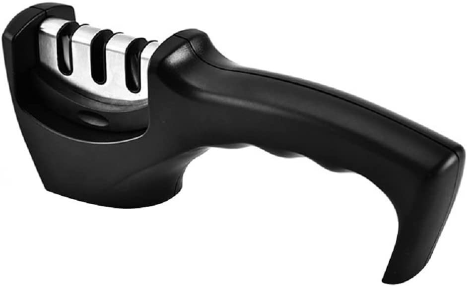 Ascutitor profesional de cutite TZMY-UE, ABS/diamant/otel inoxidabil, negru/argintiu, 20,6 x 7,3 cm 206