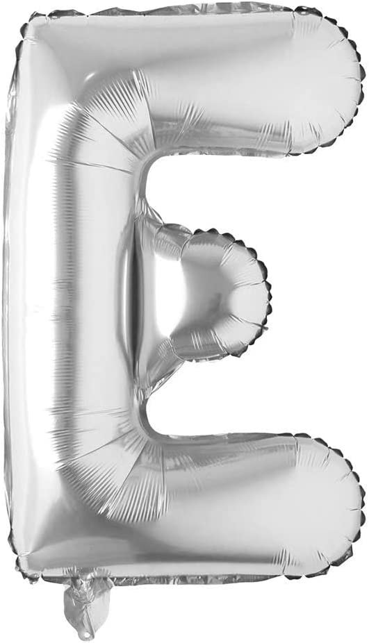 Balon aniversar Maxee, litera E, argintiu, 40 cm