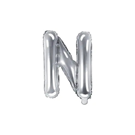 Balon aniversar Maxee, litera N, argintiu, 40 cm chilipirul-zilei imagine noua