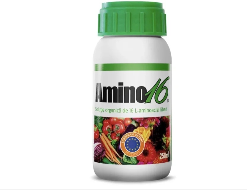 Biostimulator organic, Ingrasamant foliar (Bio) Amino16, pentru gradina, gazon, pomi fructiferi, culturi de cereale, legume, 250 ml, certificat si