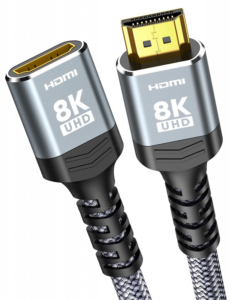 Cablu HDMI 8K Snowkids, 8K60 4K120 144Hz de mare viteză, gri 144Hz imagine noua idaho.ro