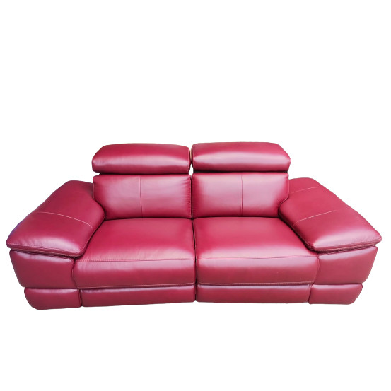 Canapea recliner de 3 persoane Places of Style, 180 x 100 x 45 cm, lemn/metal/ piele, burgundy 100 imagine noua somnexpo.ro