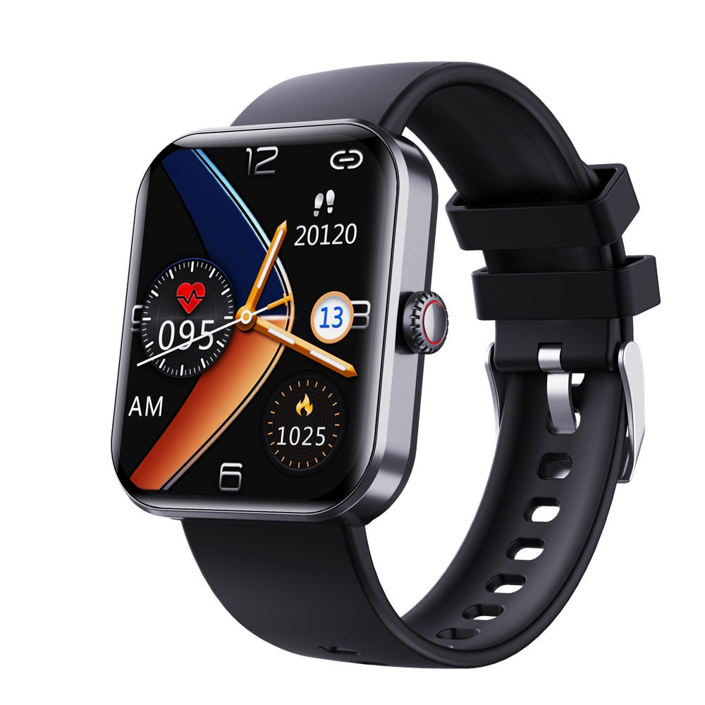 Ceas Smartwatch Negru, compatibil iOS/Android, Bluetooth 5.0, Asistent vocal AI, Monitorizare somn/fitness/ritm cardiac/calorii/respiratie/stil de