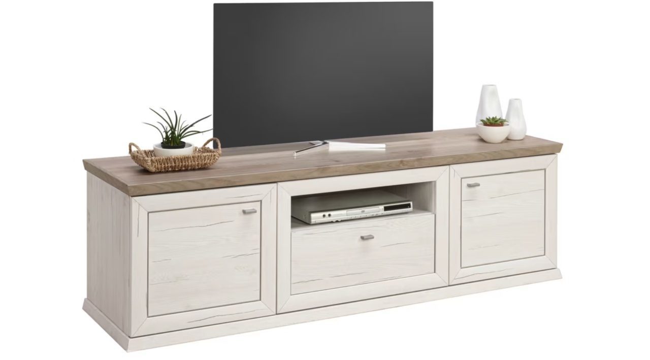 Comoda televizor Home, alb, stejar, 180/56/50 cm