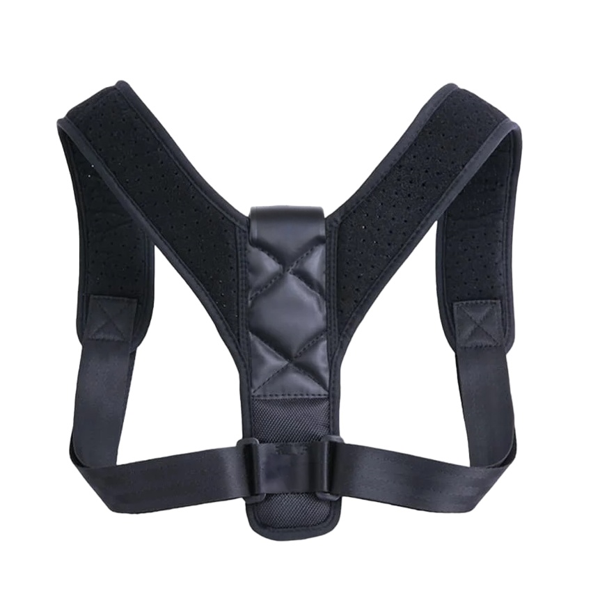 Corector de postura Eosxrp, nailon, negru, 80-115 cm