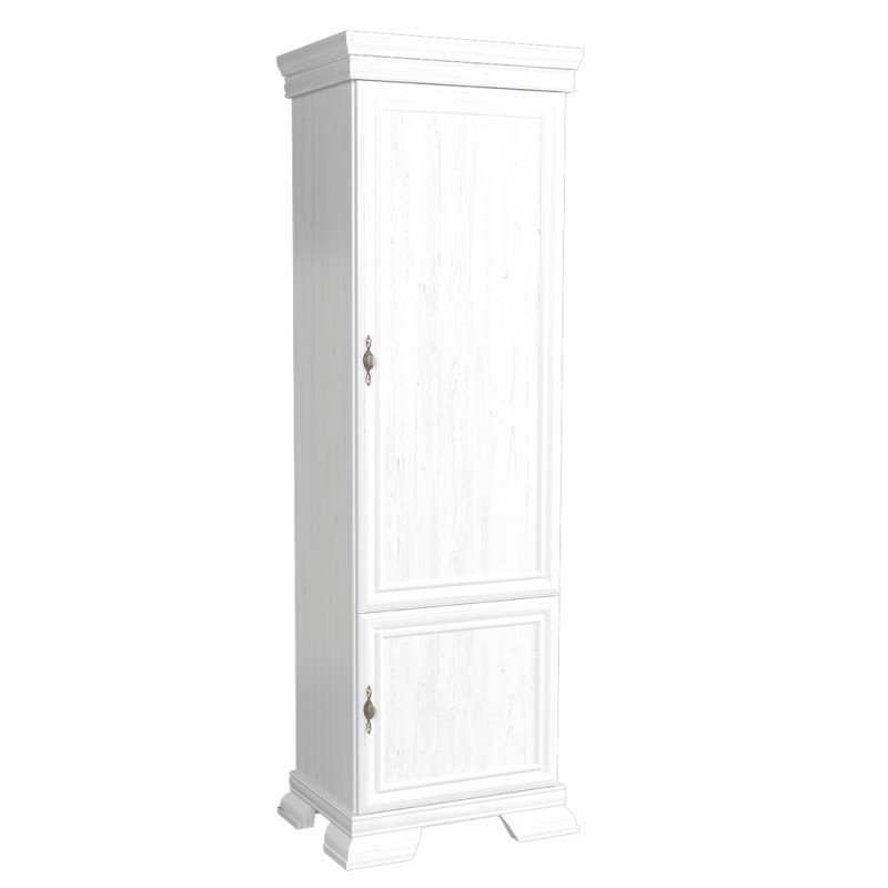 Corp biblioteca VMD1, 4 polite, 2 usi, Alb Antichizat, 58 x 40 x 193 cm