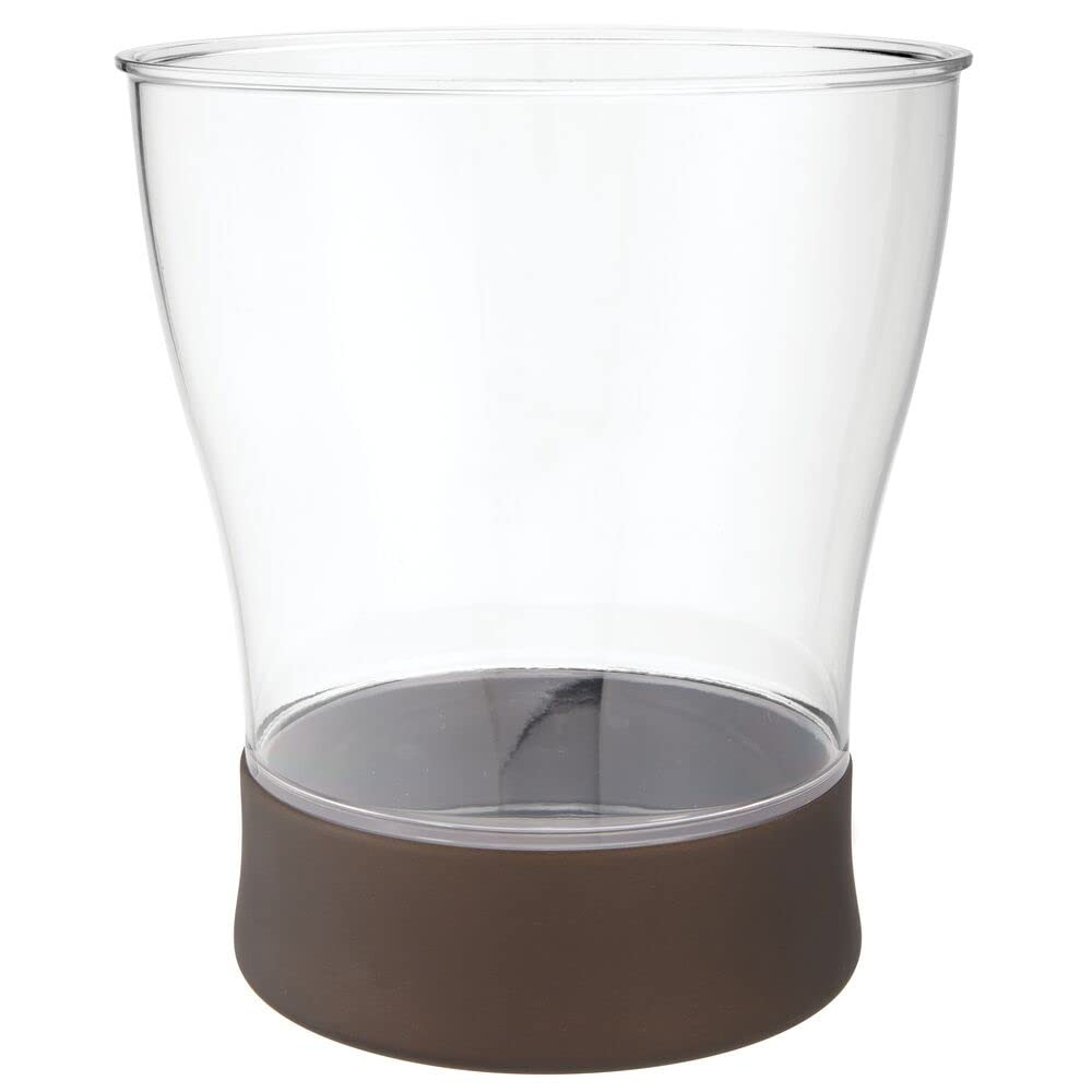 Cos de gunoi MDesign, plastic/metal, transparent/maro, 22,9 x 25,4 cm