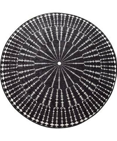 Covor rotund Totham, catifea/ poliester, negru, 140 cm la reduceri zi de zi Covoare 2023-10-02
