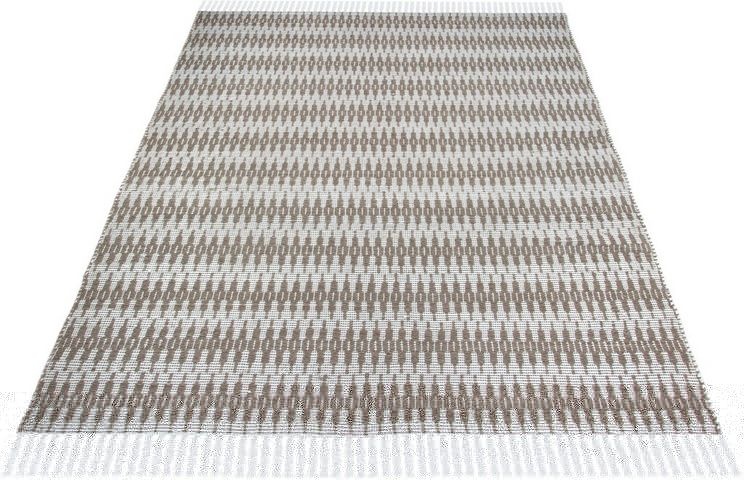 Covor Timbers, textil, nisipiu, 60 x 90 cm