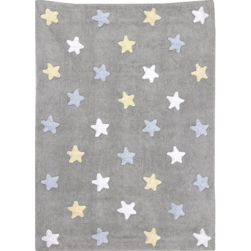 Covor Tricolor Star, gri/albastru/galben, 120 x 160 cm 120