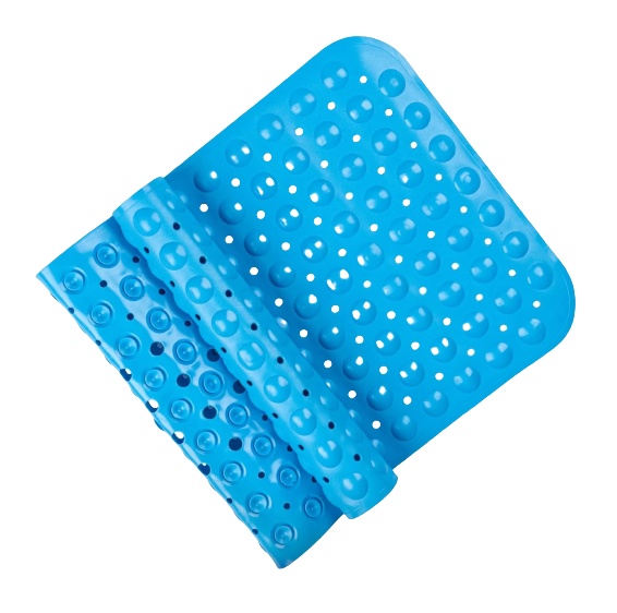 Covoras antiaderent pentru cabina de dus Clamak, PVC,, albastru, 40 x 100 cm