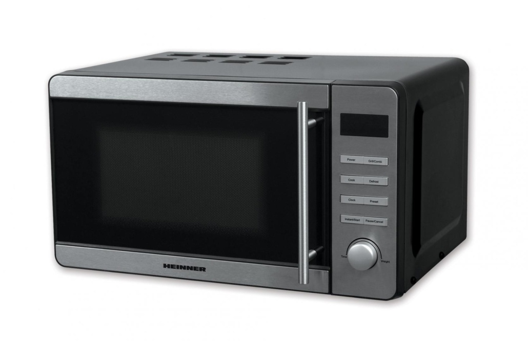 Cuptor cu microunde Heinner HMW-20DBKSS, 20 l, 700 W, Digital, Grill, Timer, Negru/Inox, RESIGILAT, 1 AN GARANTIE