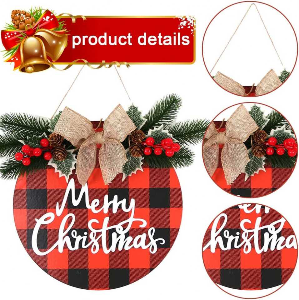 Poze Decoratiune de Craciun Ksopsdey, multicolor, lemn/plastic, 28,5 cm